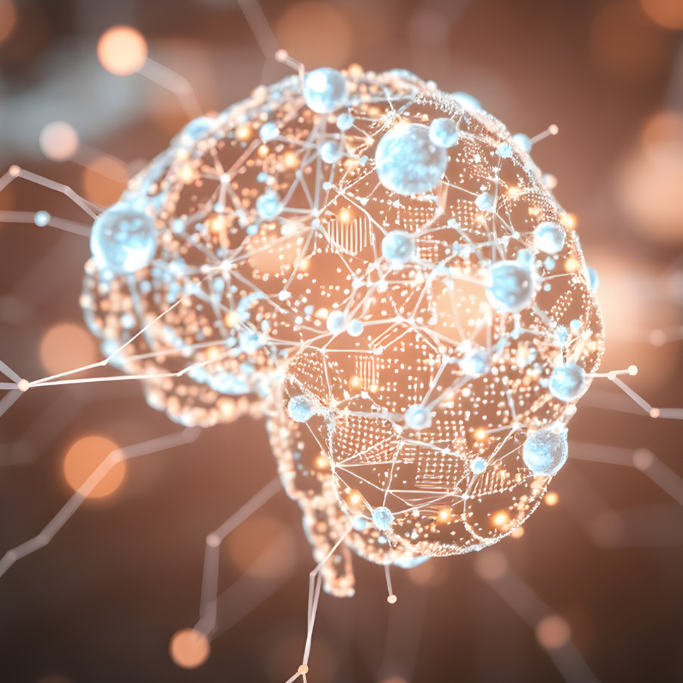 En datorgenererad bild av en mänsklig hjärna.