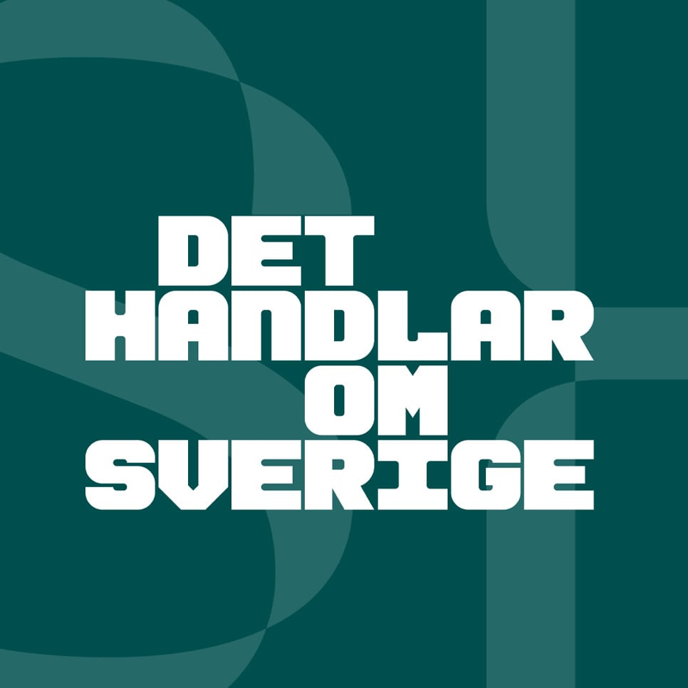 En grön och vit affisch med orden det handlar på suverän.