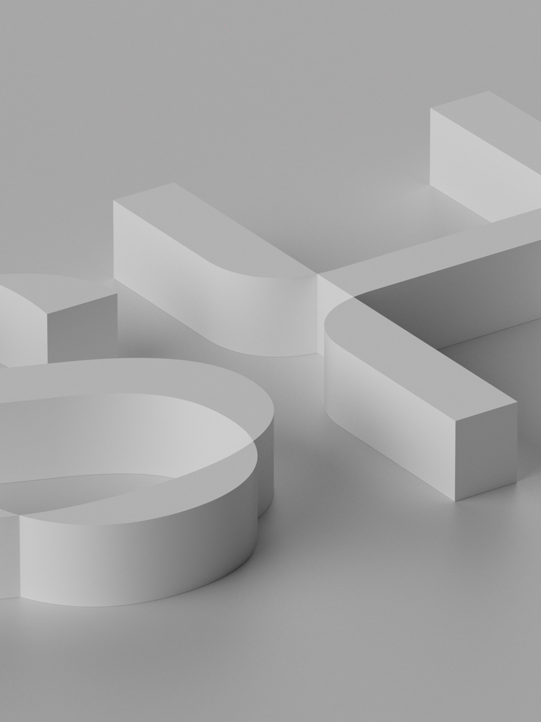 En 3d-rendering av bokstaven s.