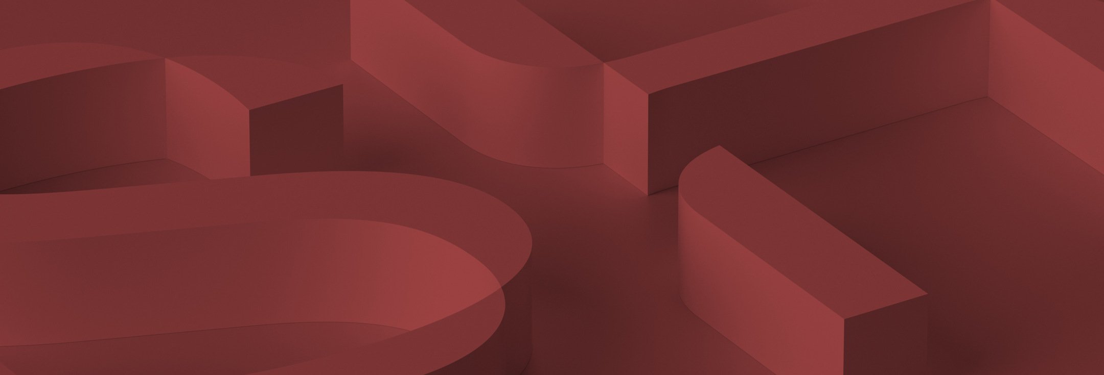 En röd bakgrund med några former på.