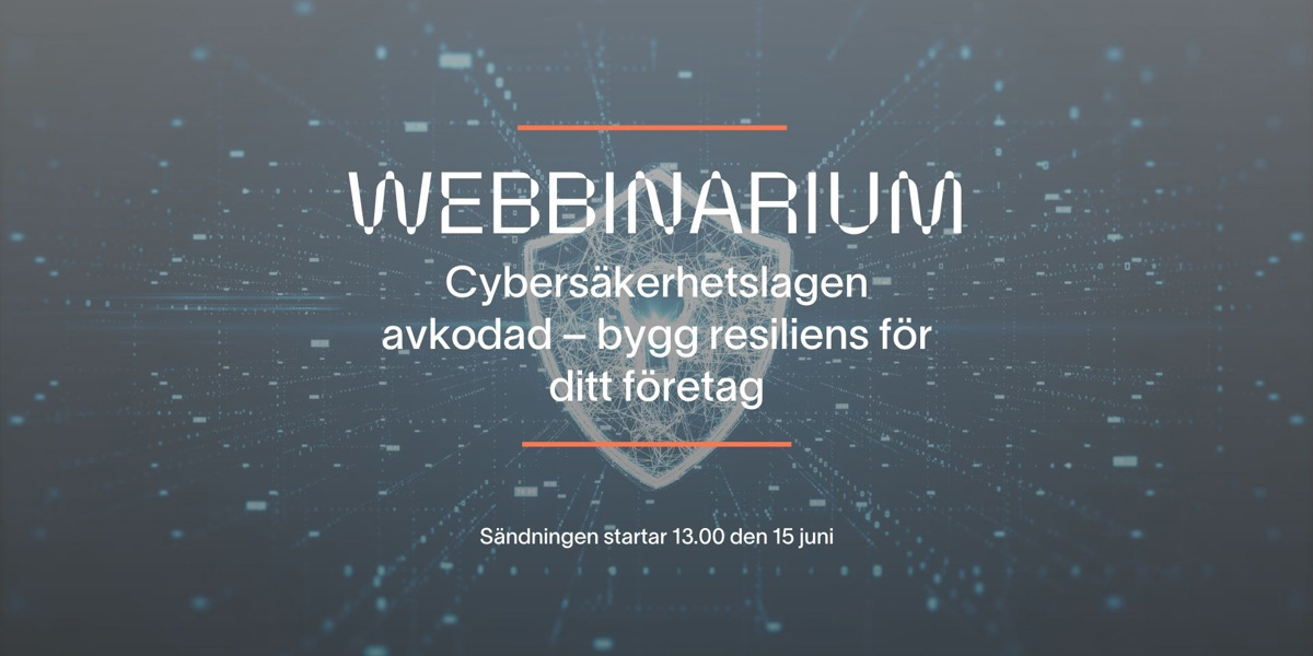Ett svartvitt foto av en logotyp för ett webinarium.