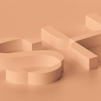 En 3d-rendering av bokstaven s och talet fem.