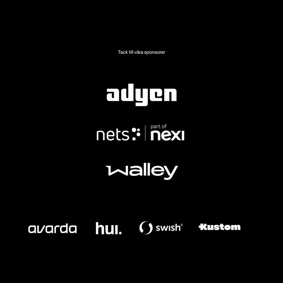 En svartvit affisch med en massa olika typer av logotyper.