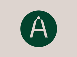 Almedalsgarderobens logotyp, ett a i en grön cirkel
