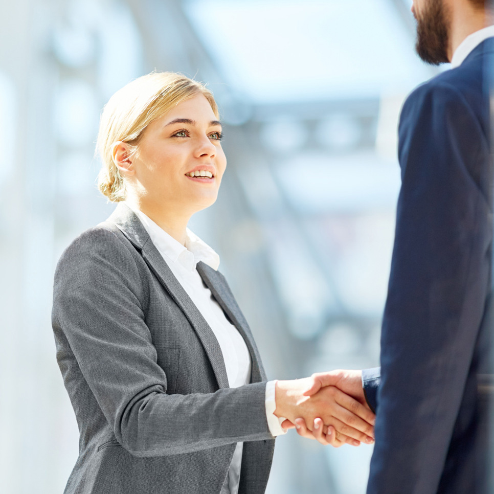 två personer skakar hand