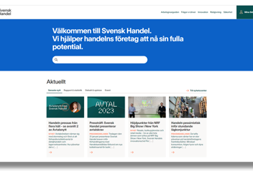 Svensk Handels webbsida i ny skepnad
