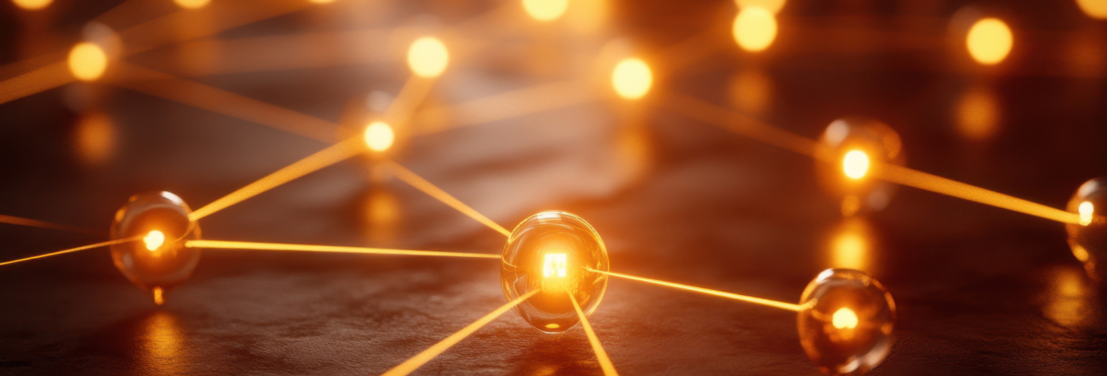 En grupp gula lampor som är placerade på ett bord.